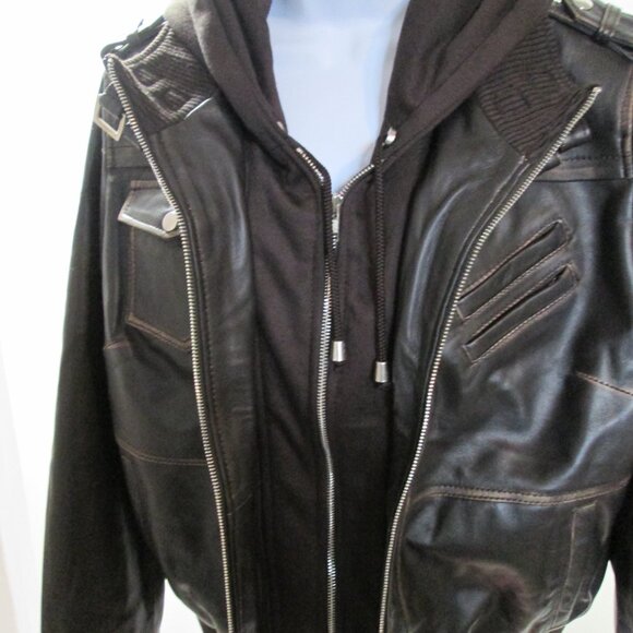 Distressed Style 100% Leather Bomber Jacket – New - Picture 8 of 14